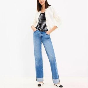 LOFT Slouchy Boyfriend Cuffed Jeans
Curvy Fit Classic Mid Wash Denim